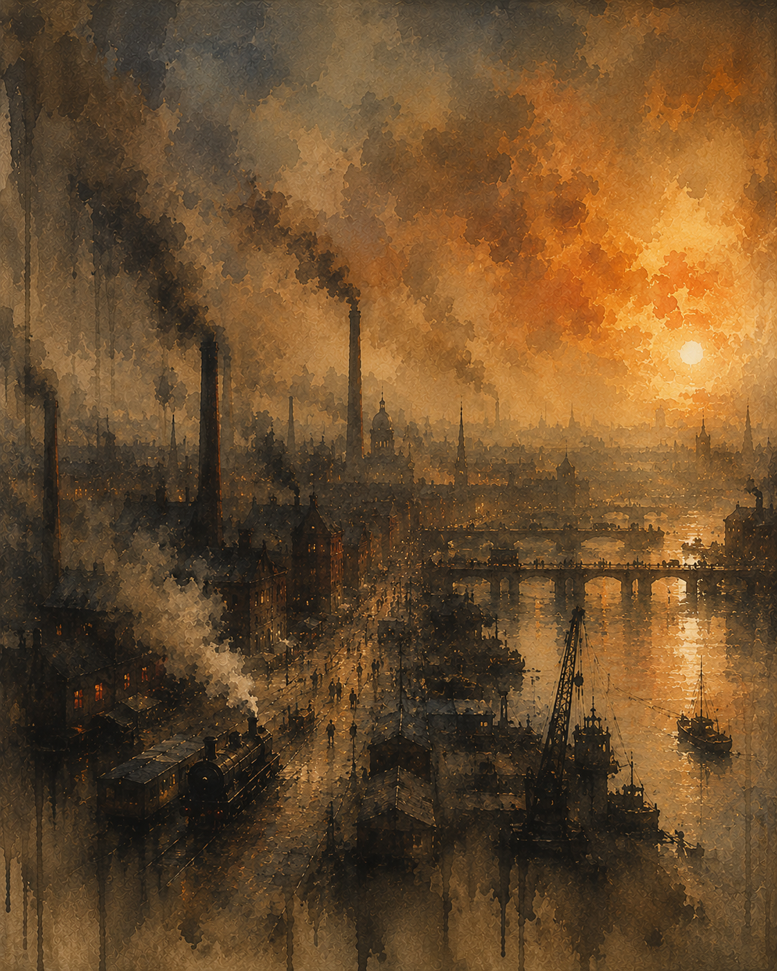 Painted industrial steel works